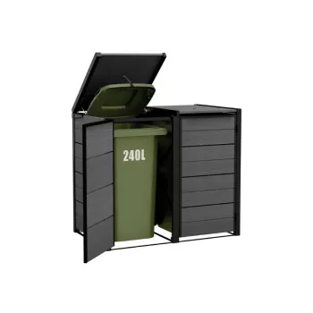 KETER Waste Container 2x240L Storage Container Hide Away Grey