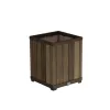 KETER Plant Pot Deco Square Tall Planter Walnut