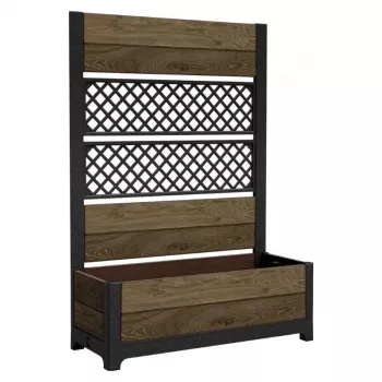 KETER Deco Tulip 110L 2-Rhombus Walnut Mesh Plant Pot