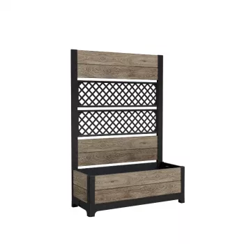 KETER Deco Tulip 110L 2-Rhombus Mesh Plant Pot Ash Wood Tone