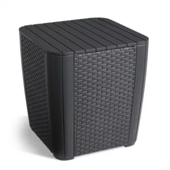 KETER Garden Table/Storage Box Luzon Flat Wicker, Grey