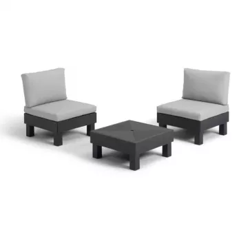 KETER Elements Balcony Garden Furniture Set Grey/Light Grey