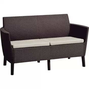 KETER Salemo 2-Seater Sofa Brown