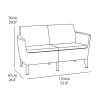 KETER Salemo 2-Seater Sofa Brown