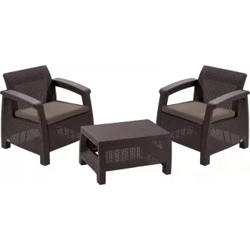 KETER Corfu Weekend Garden Furniture Set Brown