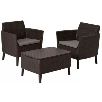 KETER Salemo Balcony Garden Furniture Set Brown