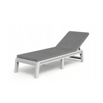 KETER Atlas Sun Lounger with Cushion, White
