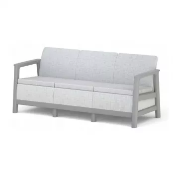 KETER Scandi Linea 3-Seater Garden Sofa Light Grey/Dark Steel Grey