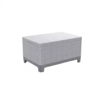KETER Garden Table/Storage Box Scandi Storage Table Light Grey/Dark Steel Grey