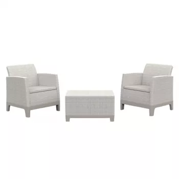 KETER Scandi Forma Balcony Set Garden Furniture Set Pebble Grey/Light Beige