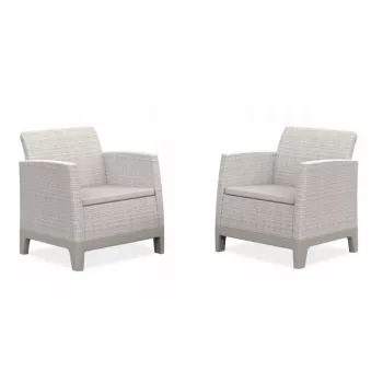 KETER Scandi Form Garden Chairs 2 pcs Light Pebble Grey/Light Beige