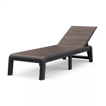 KETER Deco Porto Sun Lounger Grey/Walnut