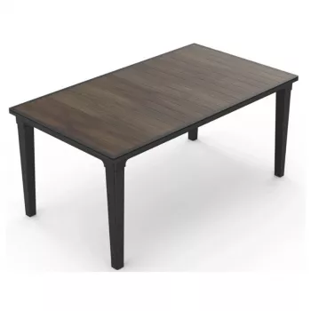 Keter Futura Garden Dining Table Deco Graphite/Walnut 29216482533