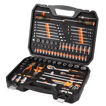 NEO TOOLS Socket Set 1/2, 1/4, 95 pcs, CrV, EVA Foam