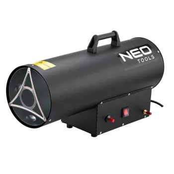 NEO TOOLS 90-085-01 Gas Heater 50 kW with Thermostat, IPX4, LPG, 1000 m³/h Airflow, incl. Regulator and Hose