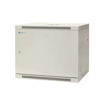 EMITER EM/AP6409-B 19-Inch 9U wall-mounted network cabinet, 600x450x500 mm, lockable steel door, black