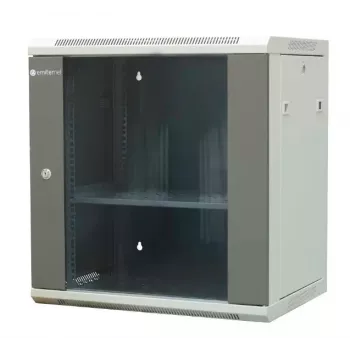 EMITER EM/AP6412 12U wall-mounted network cabinet 600x450x635mm glass front black