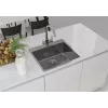 DEANTE ZPO_010B Single Bowl Stainless Steel Kitchen Sink, Satin, 440x440 mm, Inset, with Drain Fitting