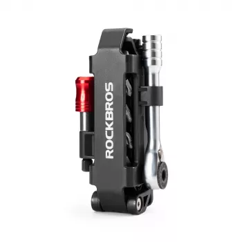 Rockbros bicycle tool set multitool with ratchet wrench and tyre levers - black