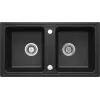 DEANTE ZQZ_G203 2-Bowl granite composite kitchen sink with drainer, black