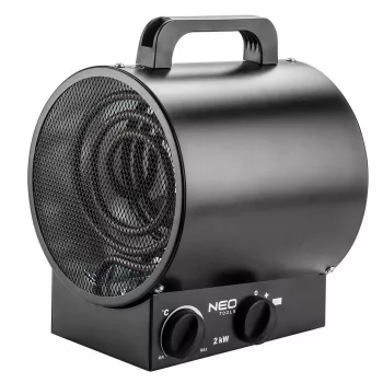 NEO TOOLS 90-065 Electric Fan Heater Stainless Steel 2000 W Black