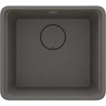 DEANTE ZKM_T10A 1-Bowl granite composite kitchen sink with drainer, graphite