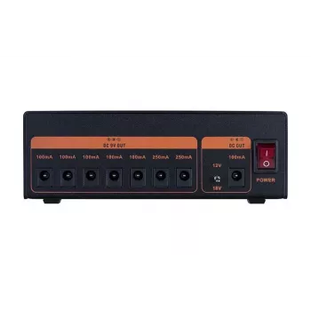 JOYO JJP04 Guitar Effects Pedal Power Supply - 10 Isolated Outputs, DC 9V/12V/18V, Aluminium Alloy, Black