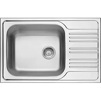 DEANTE ZEX 311B 1-Bowl Stainless Steel Sink with Drainer, Stainless Steel, Reversible, 780x435 mm