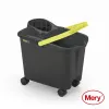 MERY Bucket 14L with push-on wheels grey