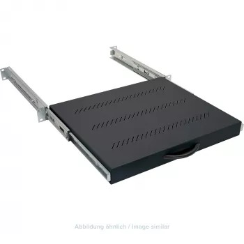 TRITON RAB-UP-X20-A1 1U 19 inch Extendable Rack Shelf, 550mm Deep, 45kg Load, Black