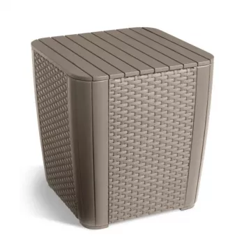 KETER Garden Table/Storage Box Luzon Flat Wicker Beige