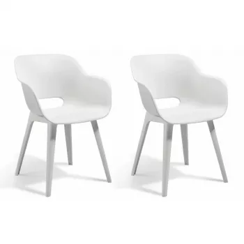 KETER Garden Chairs 2 pcs Akola White