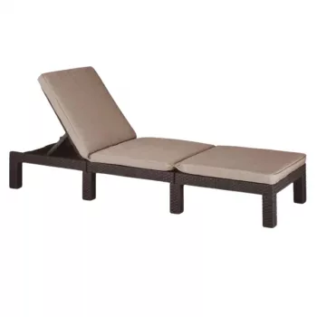 KETER Jaipur Sun Lounger with Cushion Brown