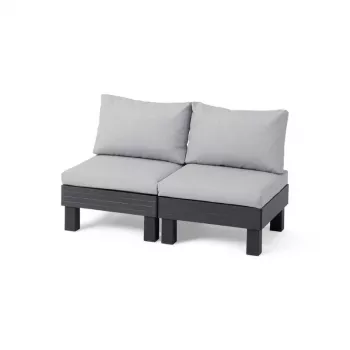 KETER Garden Sofa Two-Seater Elements 2-Seater Grey/Light Grey