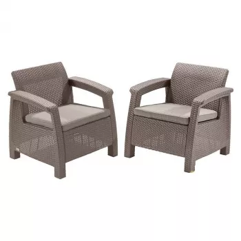 KETER Corfu Duo Garden Chairs Set Beige