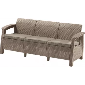 KETER Corfu Love Seat Max Beige Three-Seater Garden Sofa