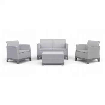 KETER Scandi Forma Garden Furniture Set 2-Seater Set Light Grey/Dark Steel Grey