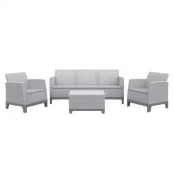 KETER Scandi Forma Garden Furniture Set 3-Seater Set Light Grey/Dark Steel Grey