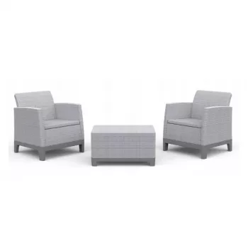 KETER Scandi Forma Garden Furniture Set Balcony Set Light Grey/Dark Steel Grey