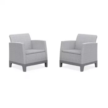 KETER Garden Chairs 2 pcs Scandi Form Light Grey/Dark Steel Grey