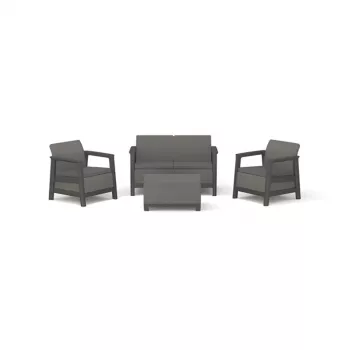 KETER Scandi Linea Garden Furniture Set 2-Seater Set Grey