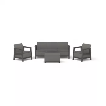 KETER Scandi Linea Garden Furniture Set 3-Seater Set Grey