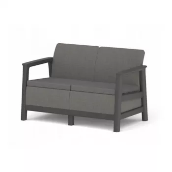 KETER Scandi Linea Two-Seater Garden Sofa 2-Seater Sofa Grey