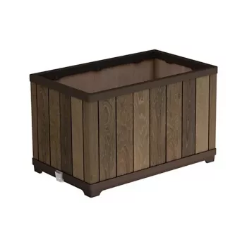 KETER Deco Rectangular Planter Walnut Flower Pot