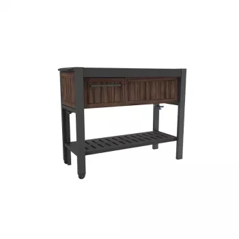 KETER Extendable Party Station walnut tone party table