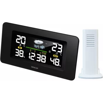 SENCOR SWS 5270 Weather Station with Wireless Outdoor Sensor, Colour LCD, Radio Controlled Clock
