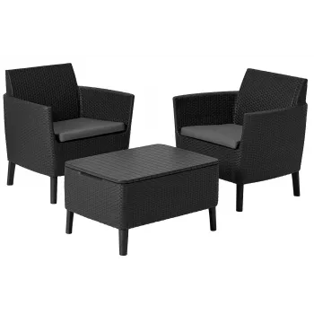 KETER Salemo Garden Furniture Set Balcony Set Grey