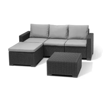 KETER Garden corner sofa and table California Chaise Lounge gray