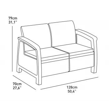 KETER Corfu Garden Furniture Set Brown