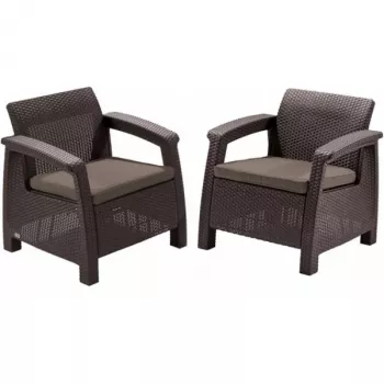 KETER Garden Chairs Corfu Duo Set Brown